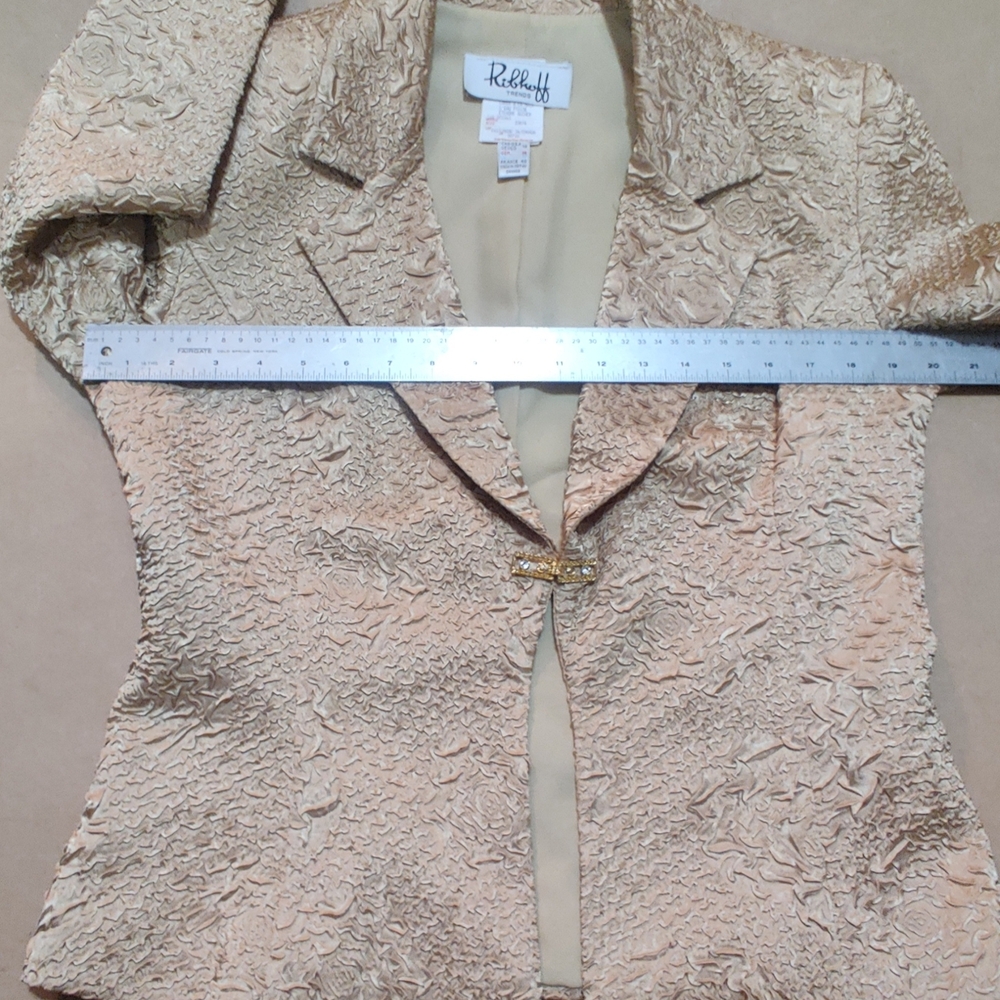 Joseph Ribkoff Textured Gold Blazer - Picture 11 of 16